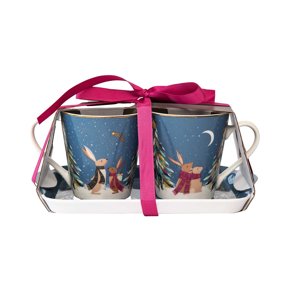 Sara Miller Woodland Tales India Mug & Tray Set, Elephant's Oasis image number null